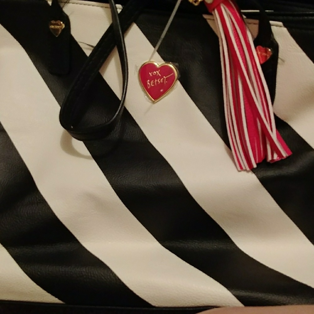 Brand new Betsey Johnson striped tote