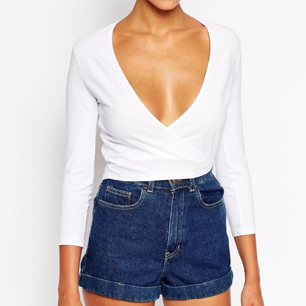 American apparel rib wrap top