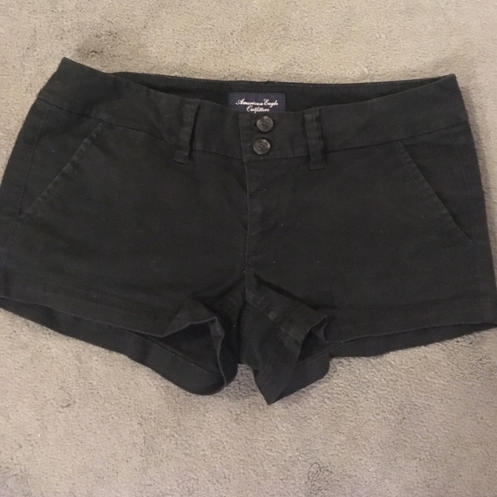 AE Black cotton shorts