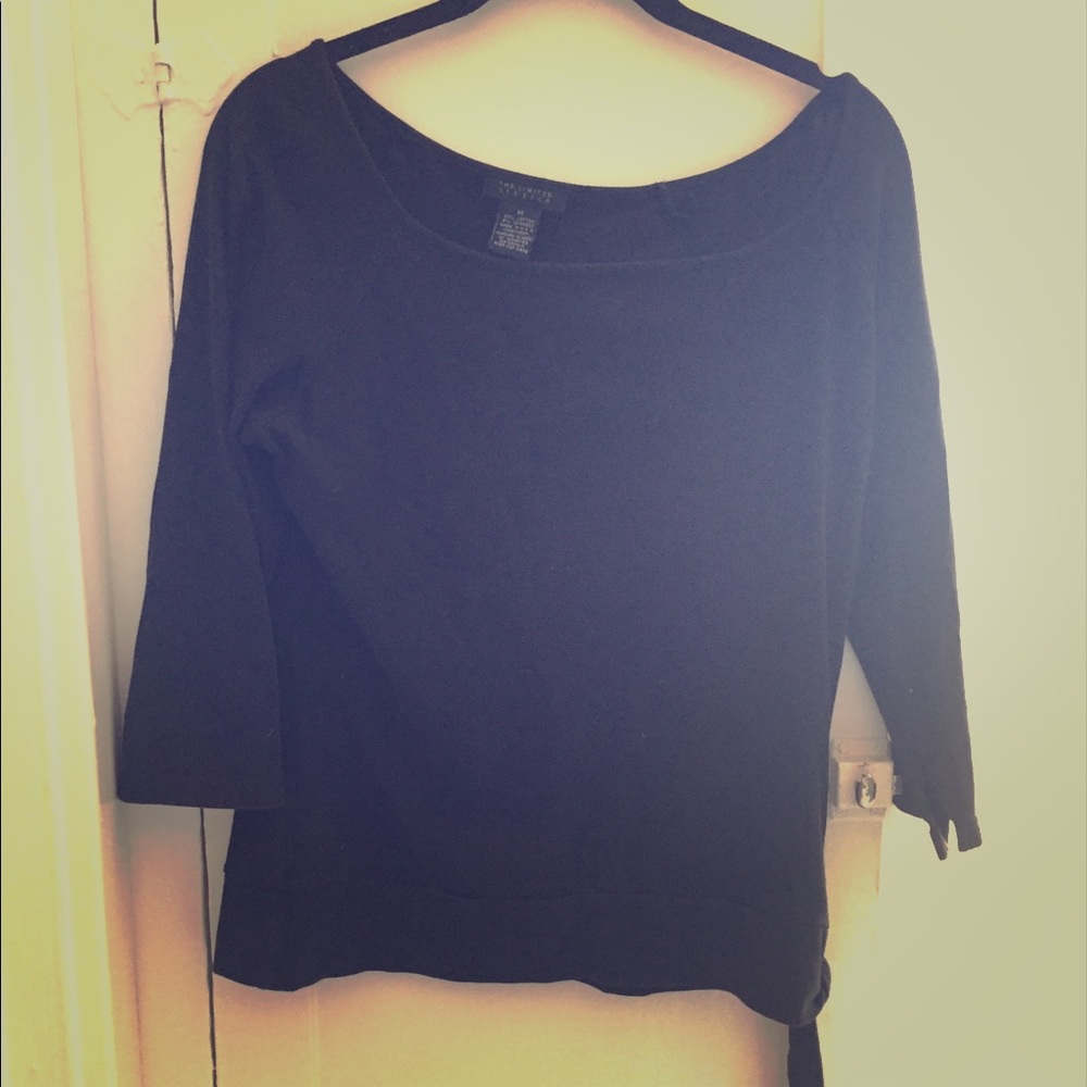 The Limited - black top with tie - size M