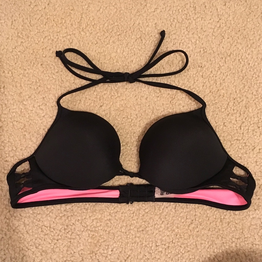 VS Pink- Push Up Black Bikini Top - 34A