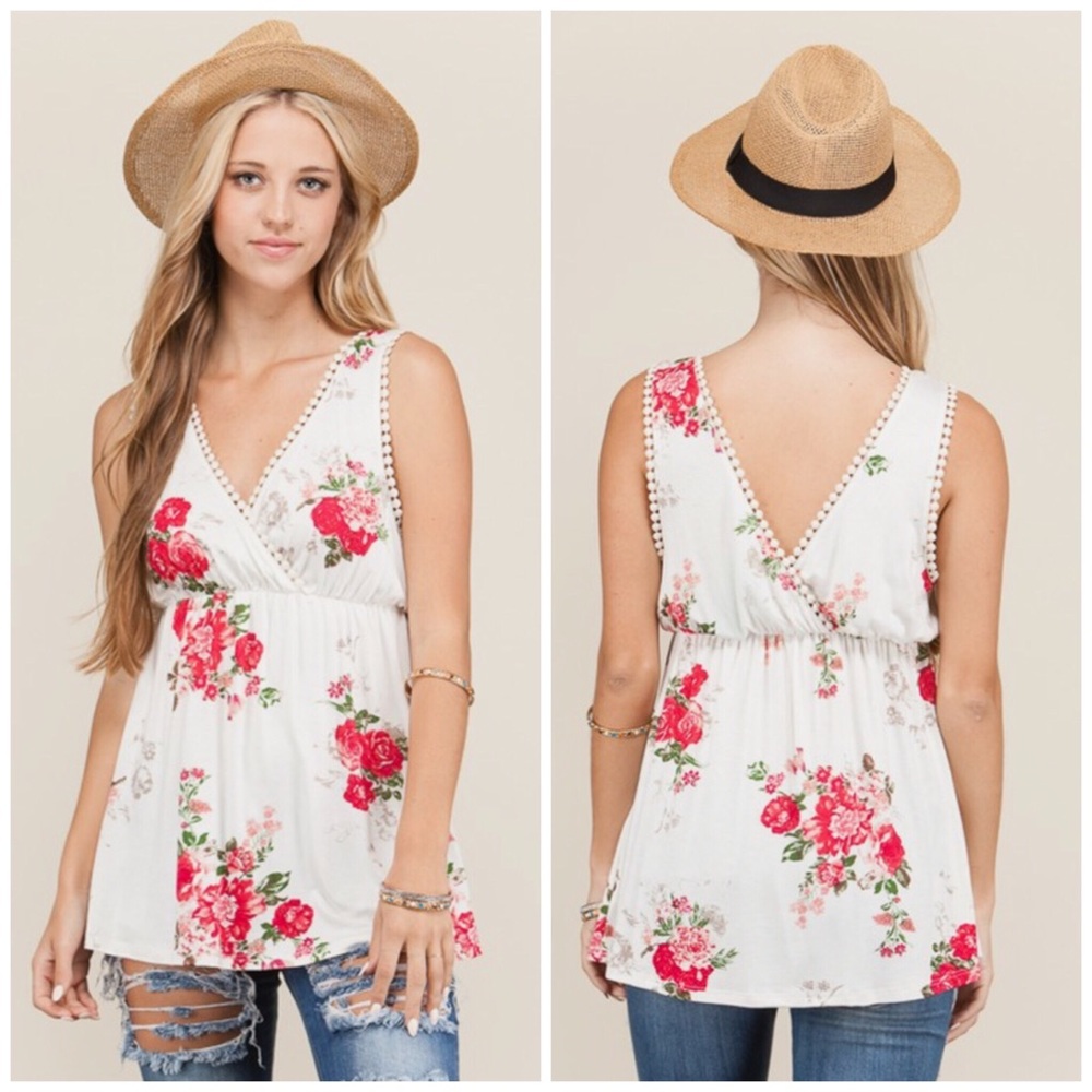 Ivory Floral Top
