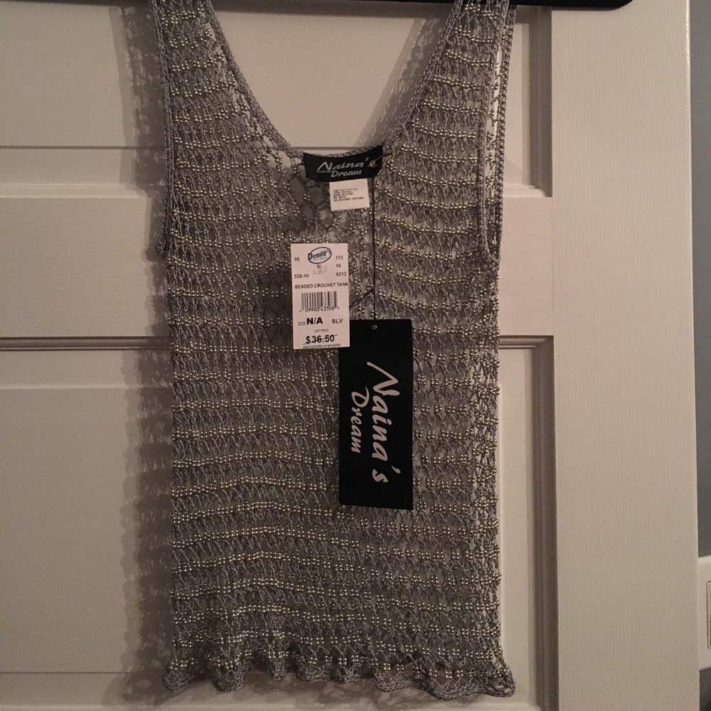 NEW! Beaded Crochet Mesh Tank