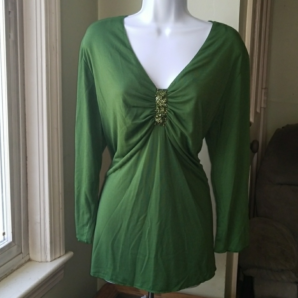 K. Jordan Kelly Green Blouse size L