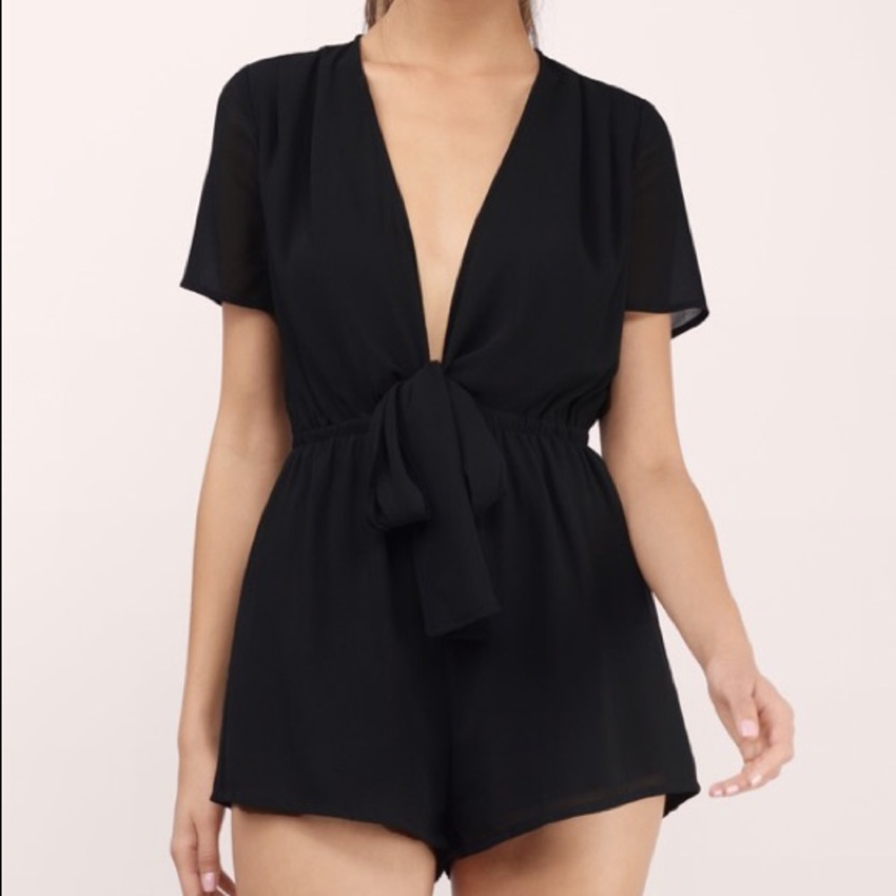 Tobi Mya Black Chiffon Romper