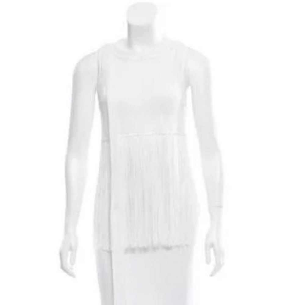 Missoni Knit Fringe Top White