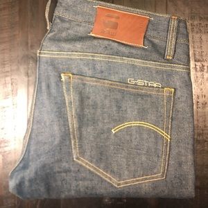 G-Star 3301 Straight Cut Med Rinsed Selvage Denim
