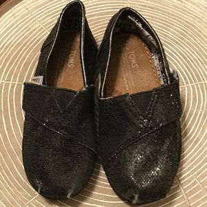 Toms Black Glitter Shoes