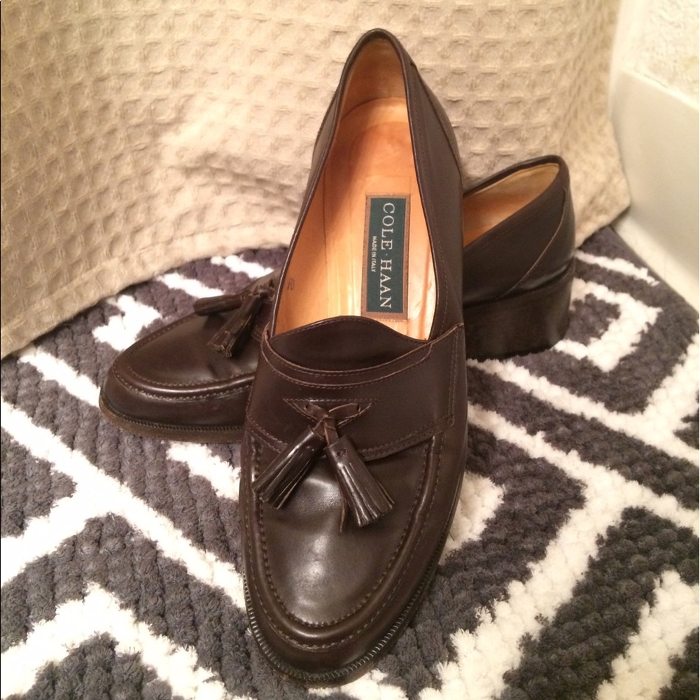 Cole Haan Womens Leather Tassel Loafers