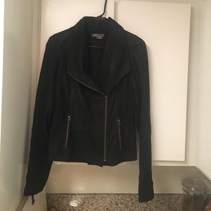 Black Leather Scuba Jacket