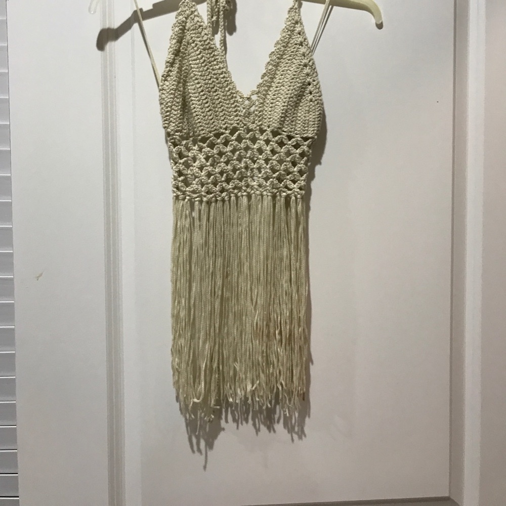 Crochet backless top.