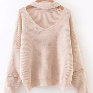 Choker V-Neck Sweater