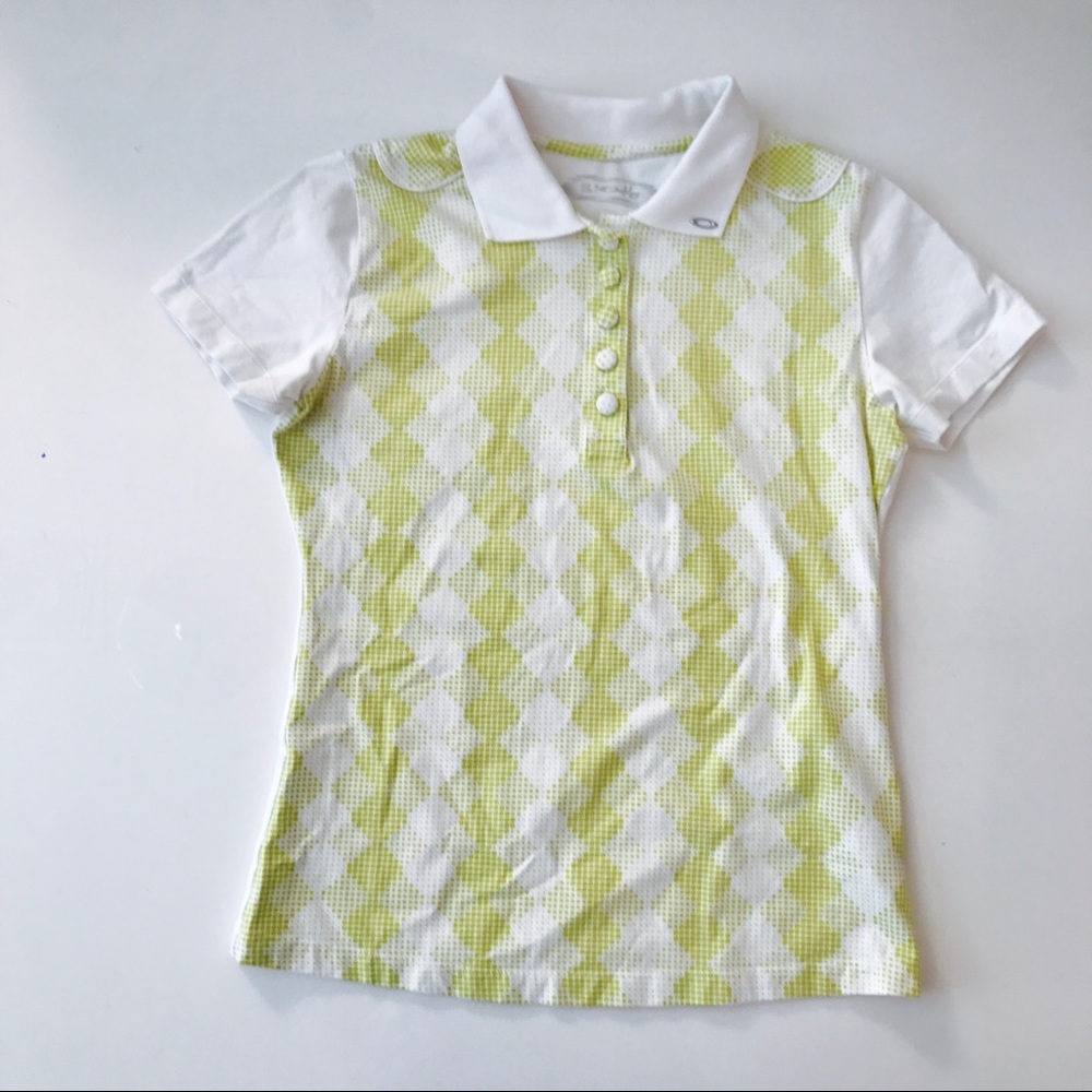 Oakley golf top in line green & white