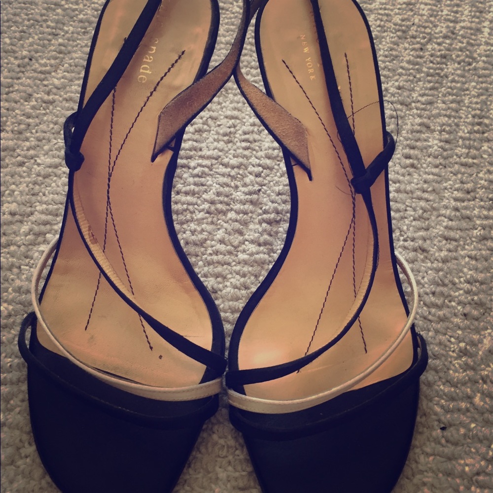 Kate Spade black & white satin sandals - 7.5