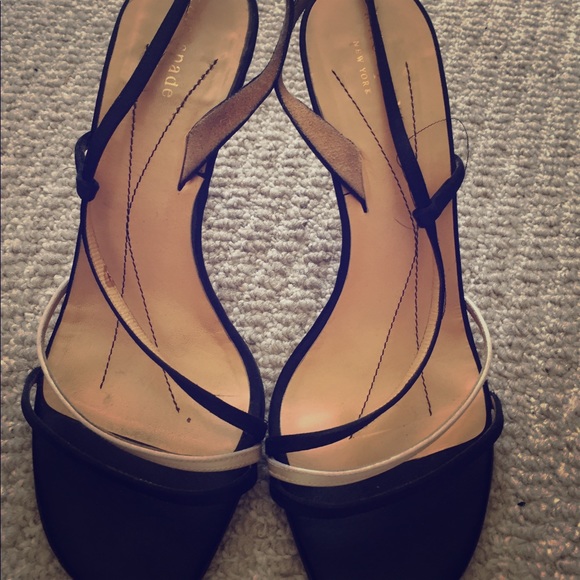 Kate Spade black & white satin sandals - 7.5 - Picture 1 of 4
