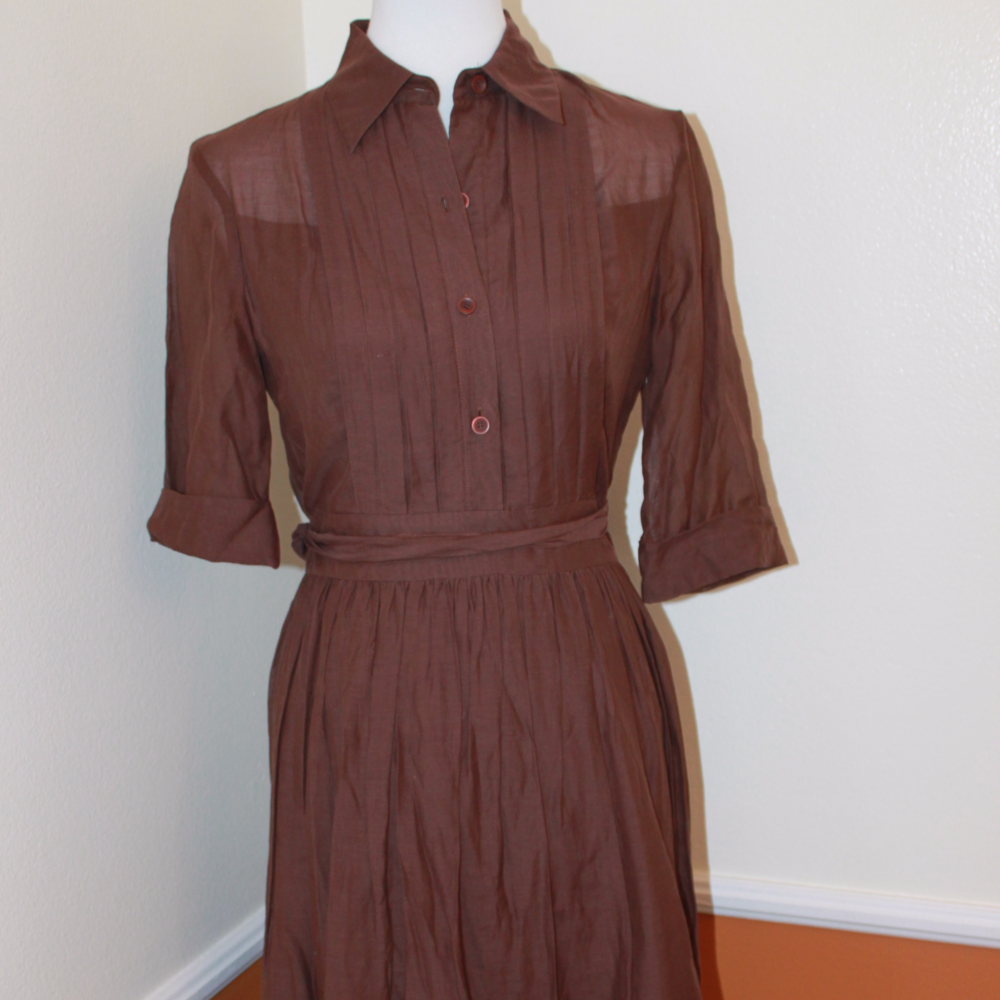 Anne Klein Size 4 Brown 3/4 Sleeve Dress