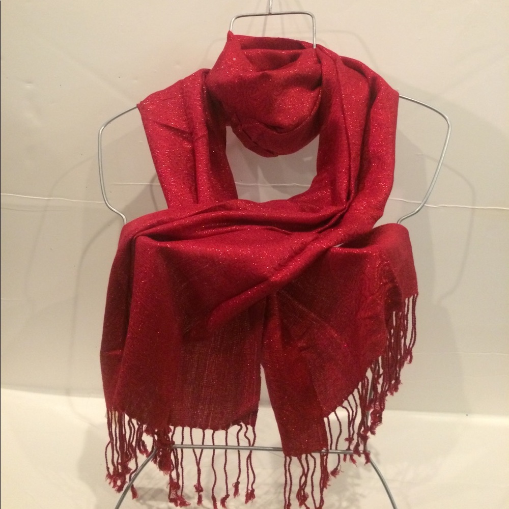 Brick Red sparkle scarf.