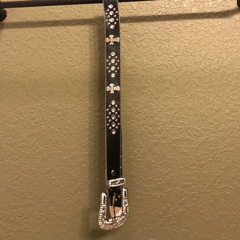 Black bling Belt with crosses