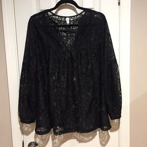Fancy black lace blouse