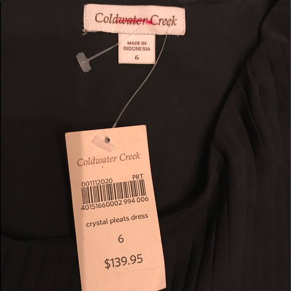 NWT COLDWATER CREEK red/black Crystal Pleats Dress - Picture 4 of 8