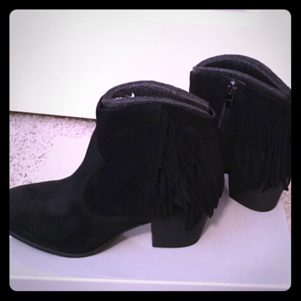 Leather suede booties