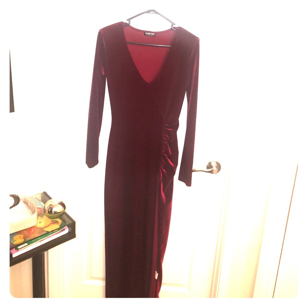 Red velvet dress