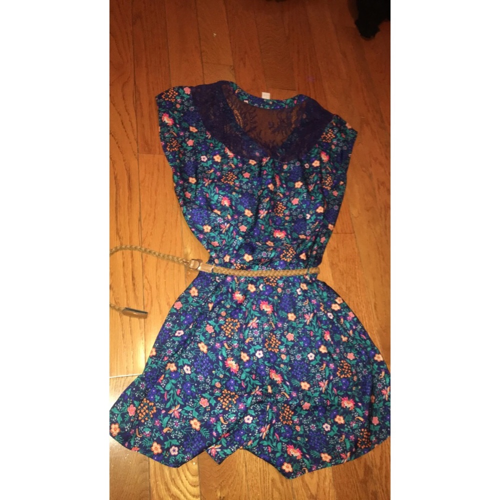 Forever 21 Floral Romper With Belt