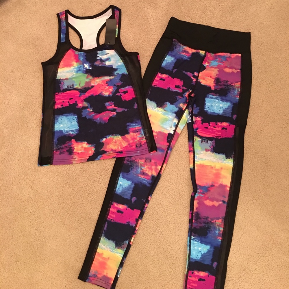 Workout  Racer back Tank top with matching bottoms