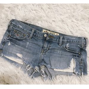 Light washed distressed denim shorts stagecoach