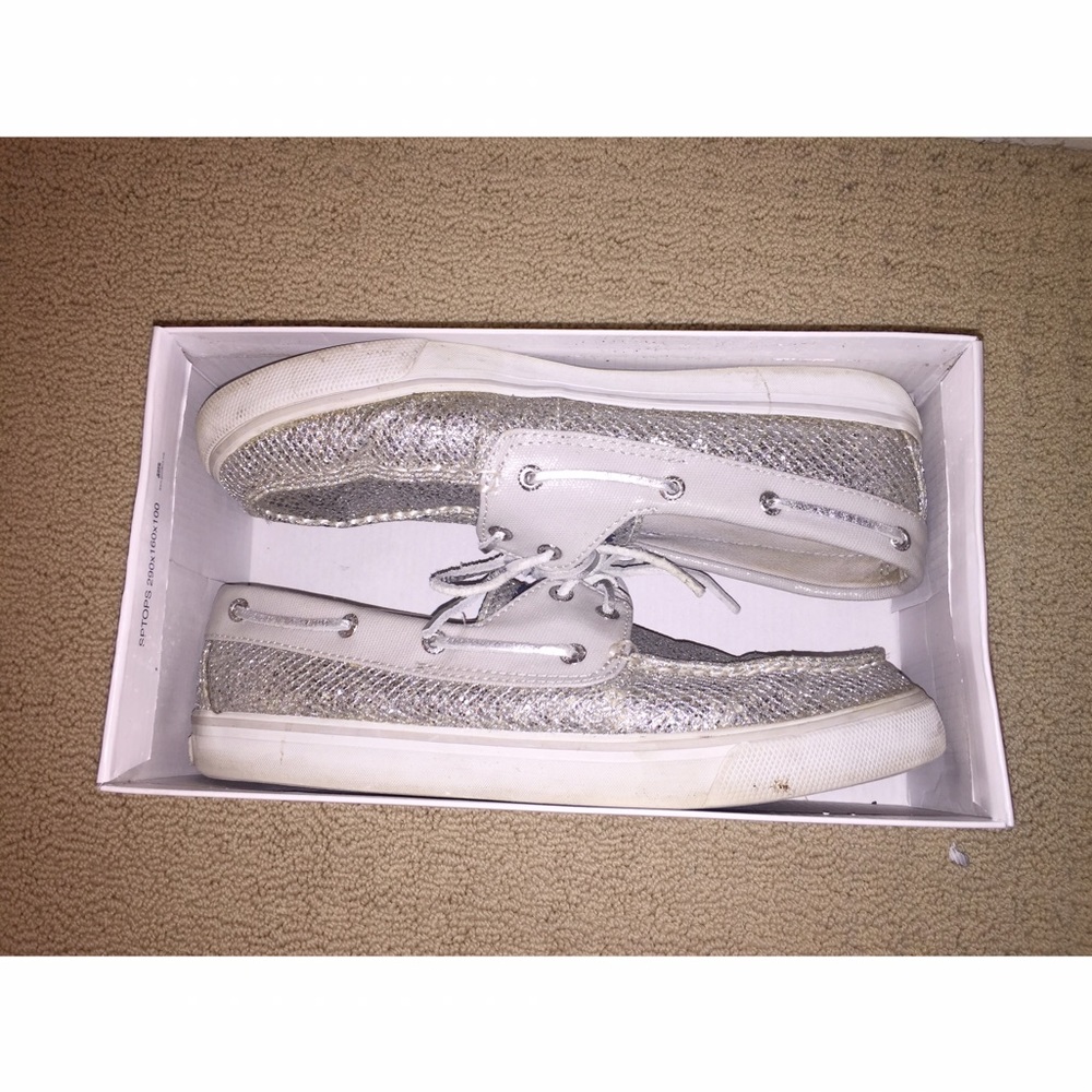 Bahama Silver Glitter Sperry Top-Sider