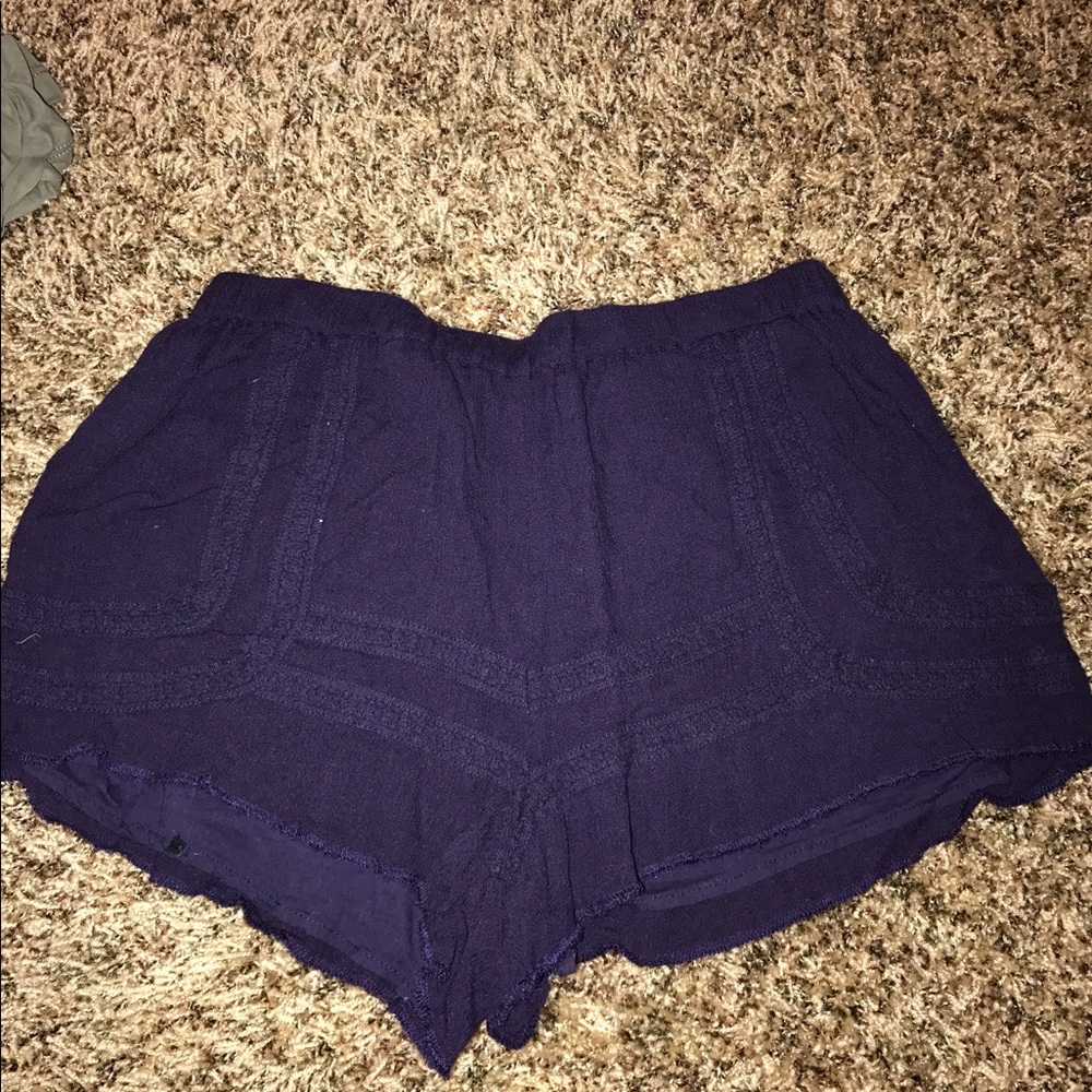 navy blue flowy shorts