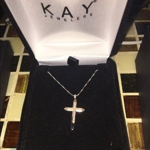 Kay jewelers rose gold cross necklace