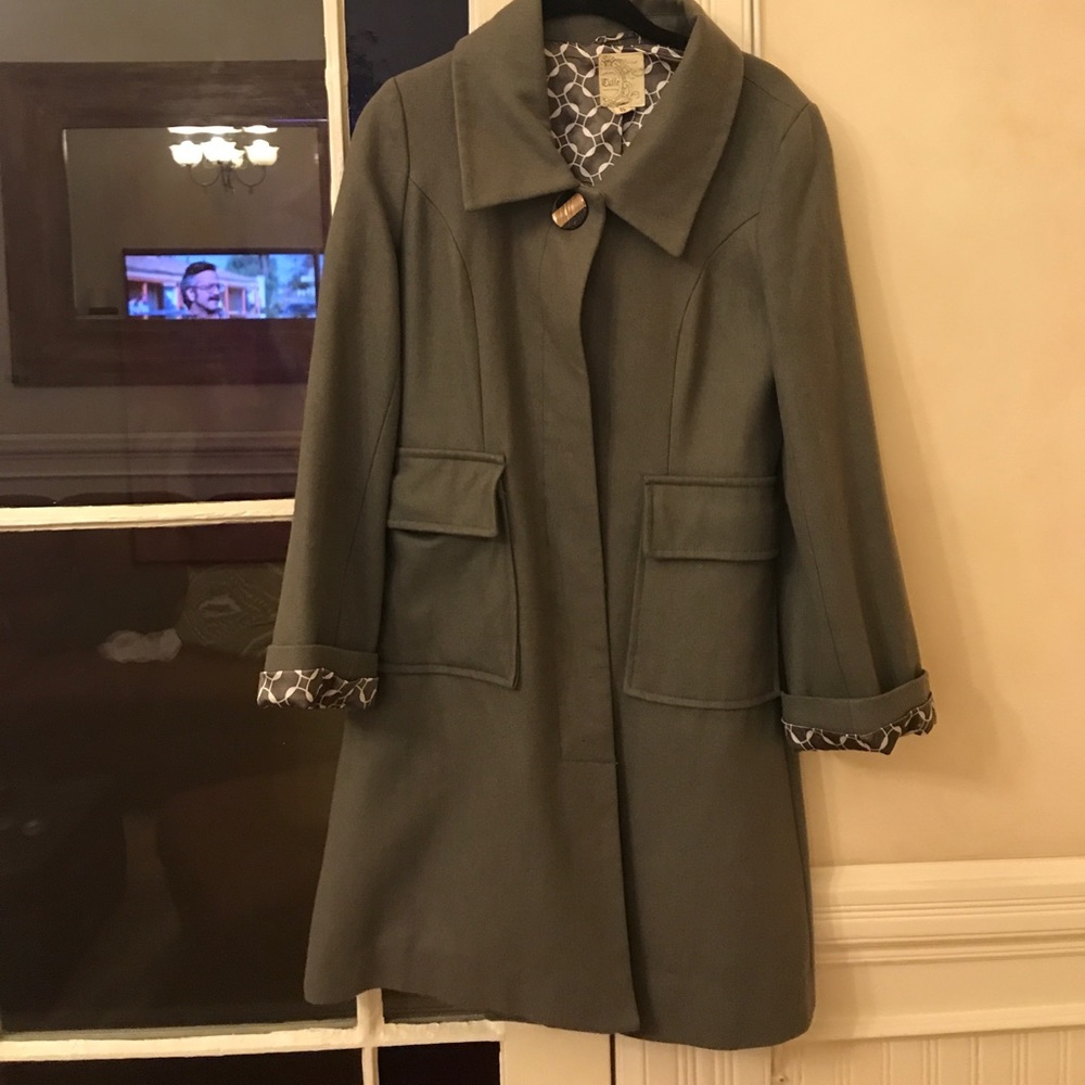 Tulle Gray Pattern Lined Coat