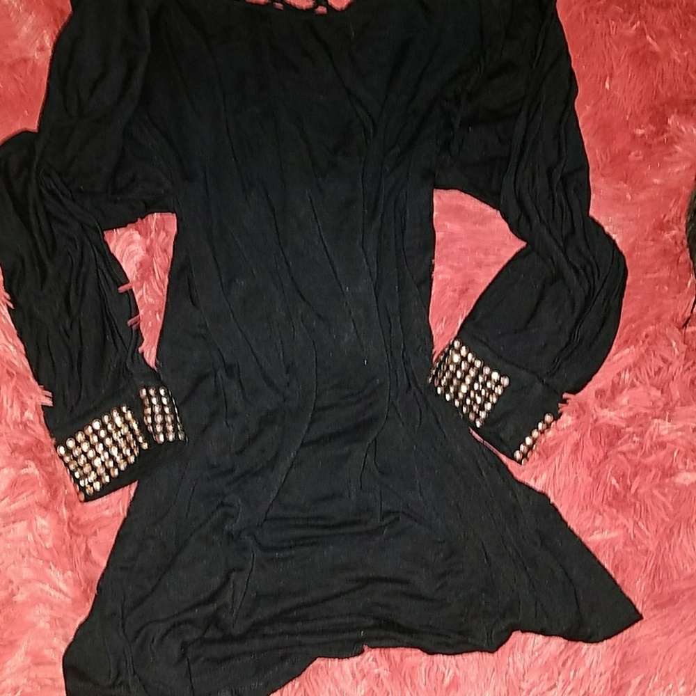Must Have Daytrip black shirt w/ golden studs