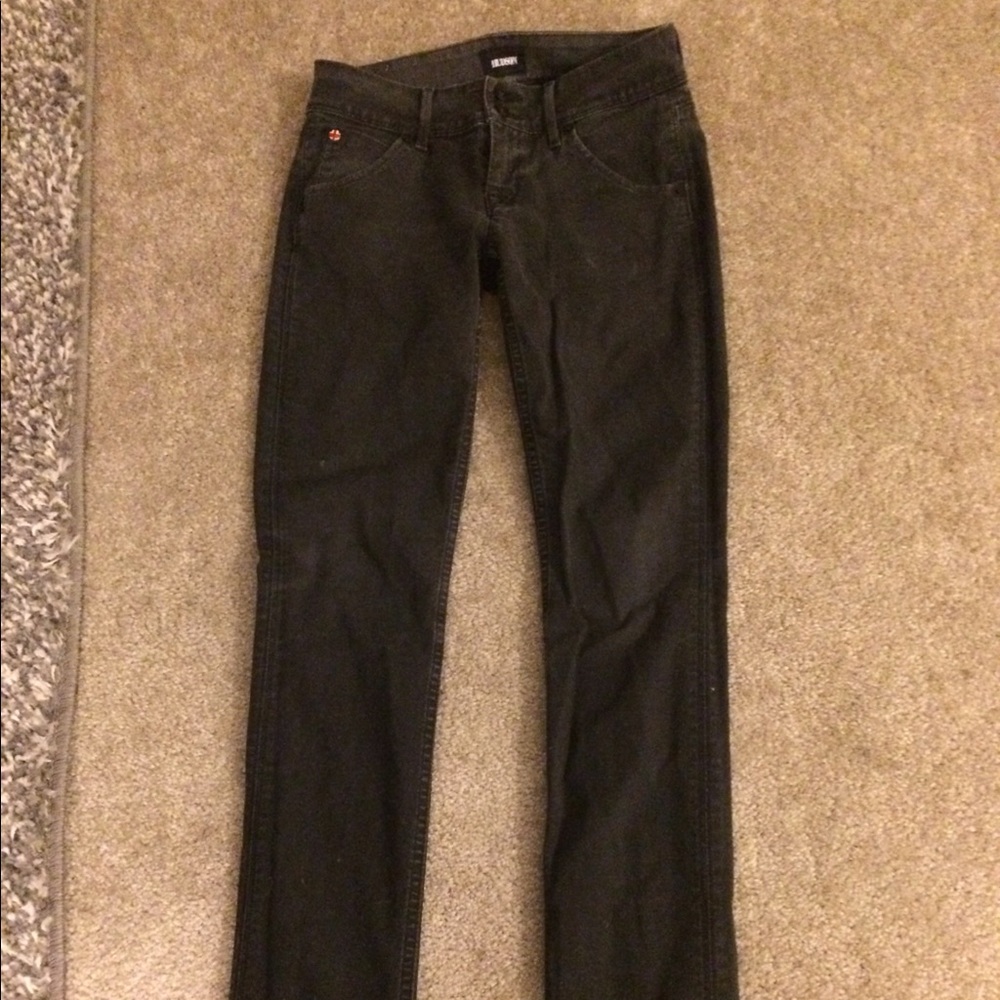 Black back flap pocket jeans