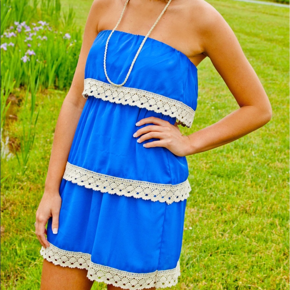 Blue Strapless Dress