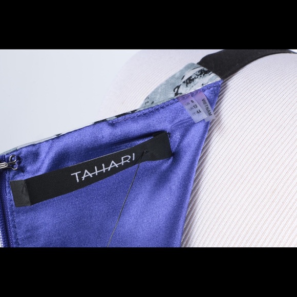 NWT TAHARI Purple orchid floral halter dress - Picture 6 of 8