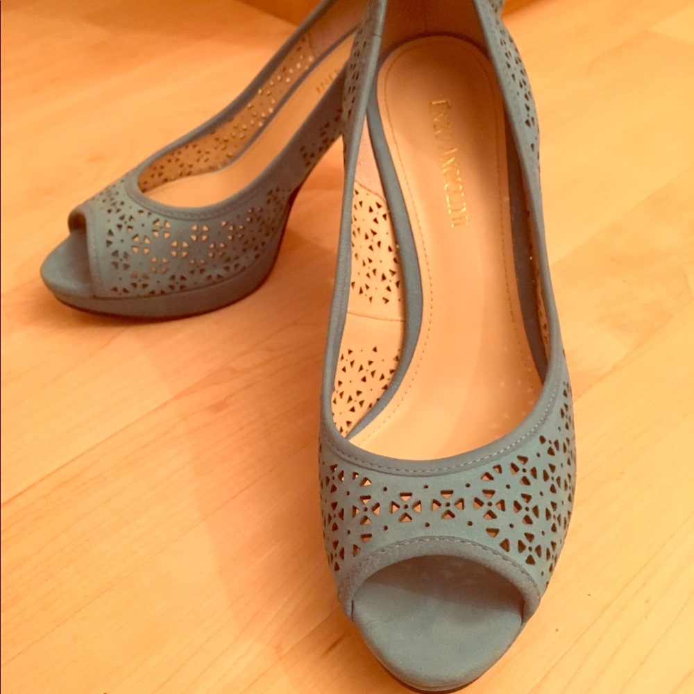 Enzo Angiolini "EadeMario" Blue platform heels