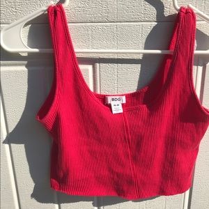 BDG red crop top tank