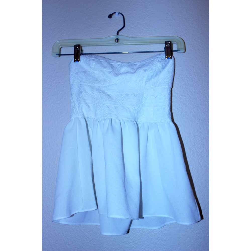 White Flowy Tube Top