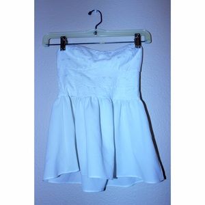 White Flowy Tube Top