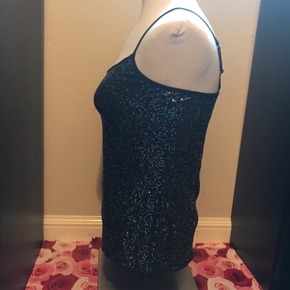 Illuminate Your Look The Perfect Black Sequined Tank Top Black Sequin - Sequence - Picture 3 of 6