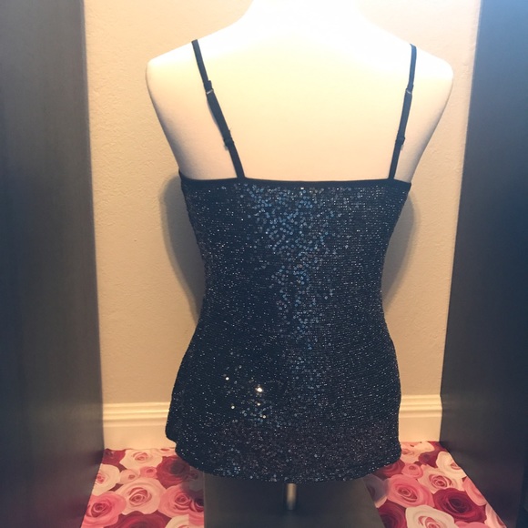 Illuminate Your Look The Perfect Black Sequined Tank Top Black Sequin - Sequence - Picture 4 of 6