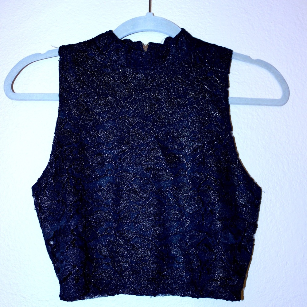 Black Lace Crop Top