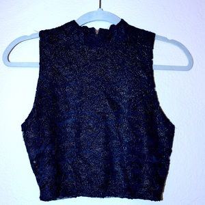Black Lace Crop Top