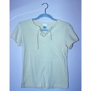 Lace Up Yellow Shirt