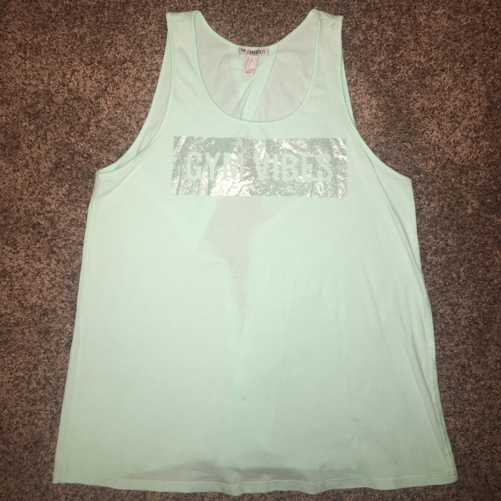 Super Cute Mint Colored Gym muscle shirt from F21!