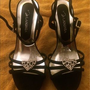 Black and sparkle heels