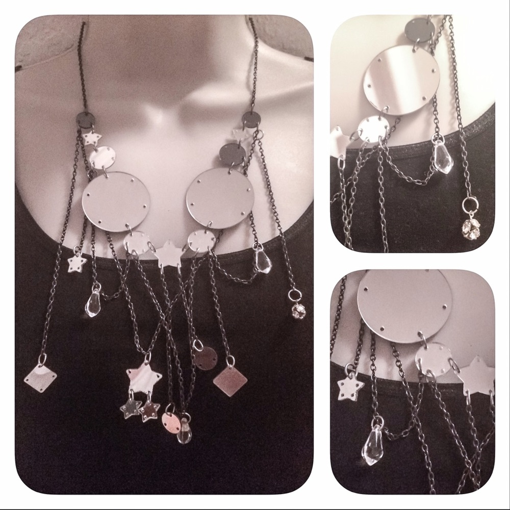 COOL 90'S X-GIRL MIRROR CHAIN NECKLACE