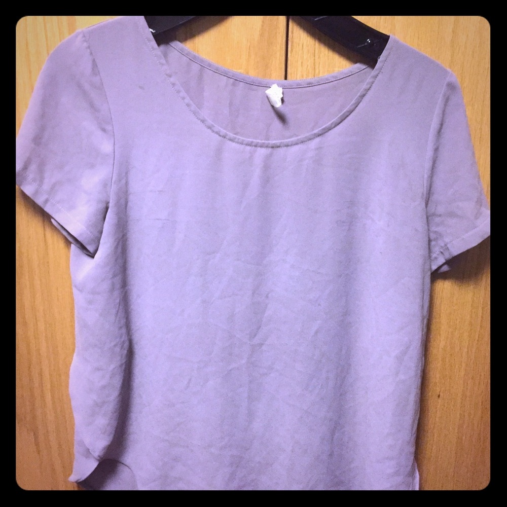 mauve short sleeve top